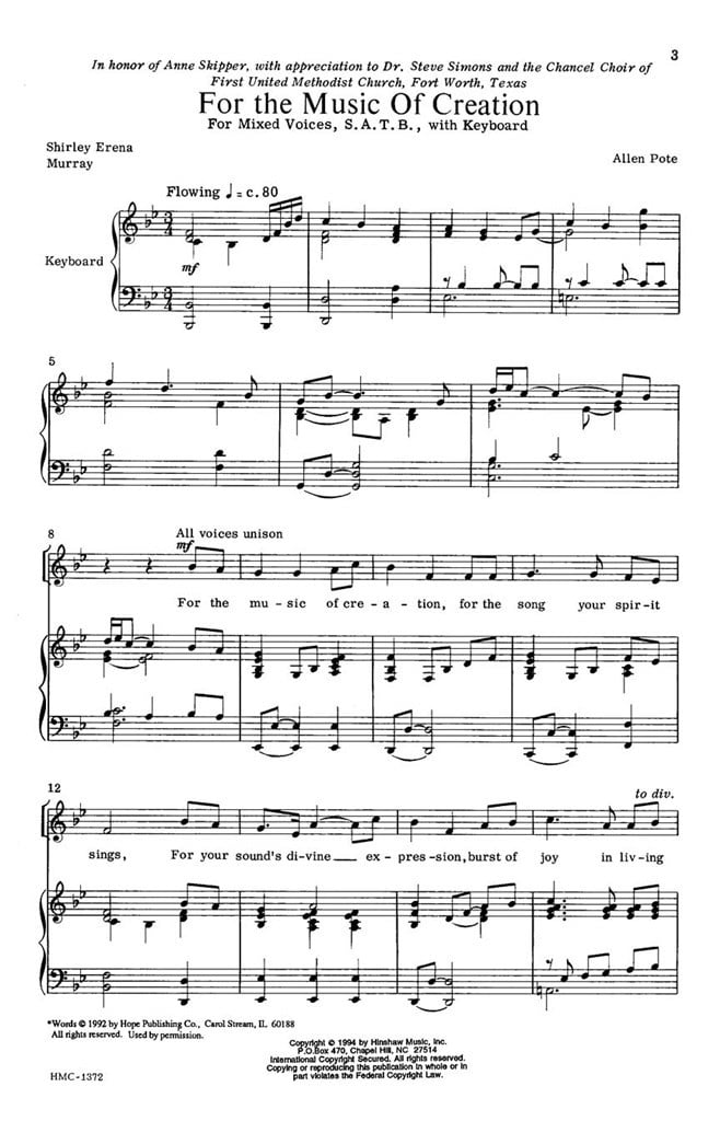 For The Music Of Creation